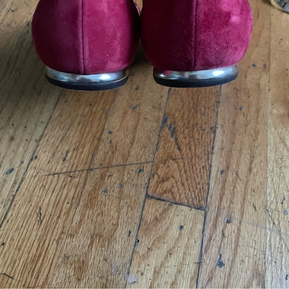 AGL Red Leather Flats Size 7.5